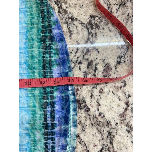 Ruby Rd. Womens Top Small Blue Green Abstract 3/4 Sleeve Scoop Neck Watercolor - Picture 10 of 10